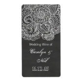  krijtbord Paisley Trouwwijn Etiket (Voorkant)