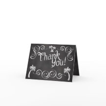 Krijtbord Palmboom Strand Bruiloft Bedankt