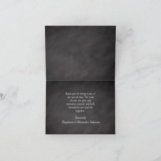 Krijtbord Palmboom Strand Bruiloft Dank Je Bedankkaart (Binnen)