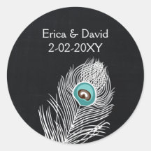  Krijtbord pauw bruiloft gunst stickers