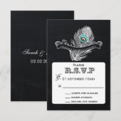  Krijtbord pauw bruiloft rsvp 3.5 x 5 (Voorkant / Achterkant)