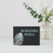 Krijtbord pauw bruiloft wensing well Informatiekaartje (Staand voorkant)