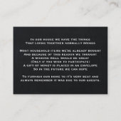 Krijtbord pauw bruiloft wensing well Informatiekaartje (Achterkant)