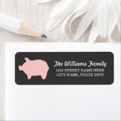 Krijtbord Piggie Adresetiketten / Roze Etiket (Insitu)