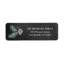 Krijtbord Pine en bessen Retouradres Labels