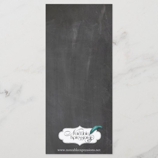 Krijtbord Posh Bruiloft Menu (Achterkant)