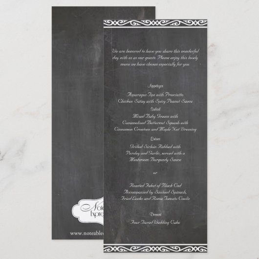 Krijtbord Posh Bruiloft Menu (Voorkant / Achterkant)