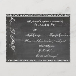 Krijtbord Posh RSVP-Briefkaart Uitnodiging Briefkaart