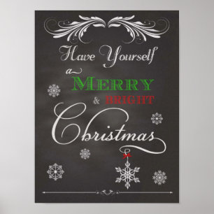 Krijtbord- Prettig & Gezellig Kerstfeest Poster