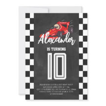 Krijtbord Raceauto Verjaardagsfeestje