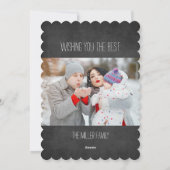 Krijtbord Red Plaid Foto Kerst Kaart (Achterkant)