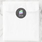 Krijtbord Regenboog Cake Slice Feest Favor Sticker (Tas)