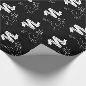 Krijtbord rendieren cadeaupapier (Hoek)