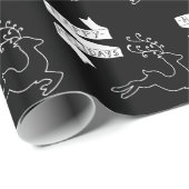 Krijtbord rendieren cadeaupapier (Rol Hoek)