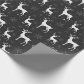 Krijtbord rendieren en sneeuwvlokken Kerstmis Cadeaupapier (Hoek)