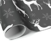Krijtbord rendieren en sneeuwvlokken Kerstmis Cadeaupapier (Rol Hoek)