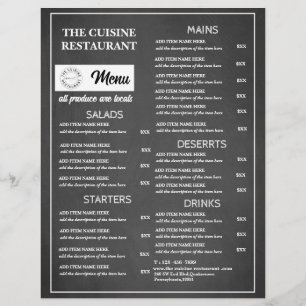 Krijtbord Restaurant Logo Flyer