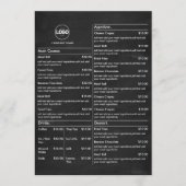 Krijtbord Restaurant Tafel Menu Kaarten Plat Zwart (Voorkant)