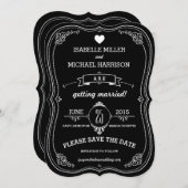 Krijtbord Retro Beugel Save the Date (Voorkant / Achterkant)