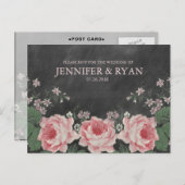  krijtbord Roos RSVP Briefkaart (Voorkant / Achterkant)