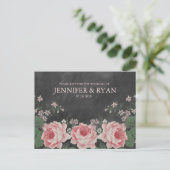  krijtbord Roos RSVP Briefkaart (Staand voorkant)