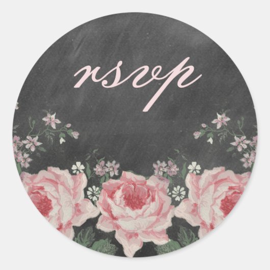  krijtbord Roos RSVP Sticker (Voorkant)