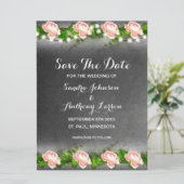 Krijtbord Roos Save The Date (Staand voorkant)