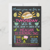 Krijtbord Roze Blauwe Meisjes Taco Dinsdag Verjaar Kaart (Voorkant)