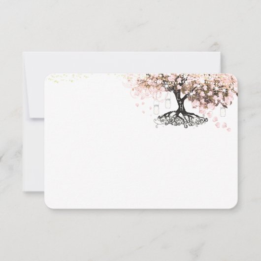 Krijtbord Roze Hart Blad Boom Bedankt (Voorkant)