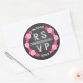 Krijtbord Roze Rozen RSVP Sticker (Envelop)