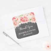 Krijtbord Roze Waterverf Bloemen Bruiloft Label (Envelop)