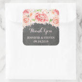 Krijtbord Roze Waterverf Bloemen Bruiloft Label (Tas)