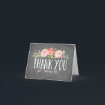 Krijtbord Rozen Tuin | Dankkaart Bedankkaart<br><div class="desc">Deze dankkaart bevat prachtige waterverf bloemen.  Stuur uw gasten een speciale dankkaart die ze niet zullen vergeten!</div>