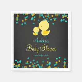 Krijtbord Rubber Duck Baby shower servetten