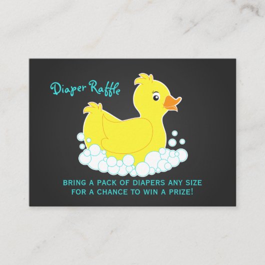 Krijtbord Rubber Ducky Luier Raffle Ticket Kaart (Voorkant)