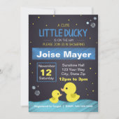 Krijtbord Rubber Ducky Uitnodiging (Boy) (Voorkant)
