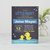Krijtbord Rubber Ducky Uitnodiging (Boy) (Staand voorkant)