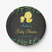 krijtbord rubber eend Baby shower papier Bord (Voorkant)