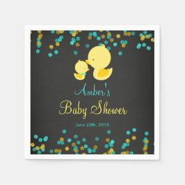 Krijtbord Rubber Eend Baby Shower Servetten