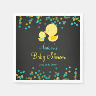 Krijtbord Rubber Eend Baby Shower Servetten