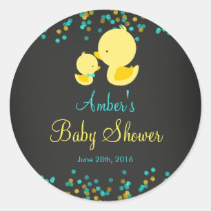 Krijtbord Rubber Eend Baby Shower Sticker