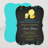 Krijtbord Rubber Eend Baby shower Uitnodigen Kaart (Voorkant / Achterkant)