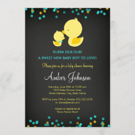 Krijtbord Rubber Eend Baby Shower Uitnodiging