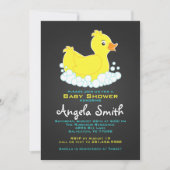Krijtbord Rubber Eendje Baby Shower Kaart (Voorkant)