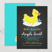 Krijtbord Rubber Eendje Baby Shower Kaart (Voorkant / Achterkant)