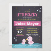 Krijtbord Rubber Eendje Uitnodiging (Meisje) (Voorkant)