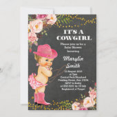 Krijtbord Rustic Cowgirl Baby shower Kaart (Voorkant)