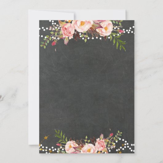 Krijtbord Rustic Cowgirl Baby shower Kaart (Achterkant)