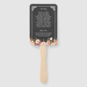  krijtbord rustiek bloemenbruiloft programma handwaaier (Achterkant)
