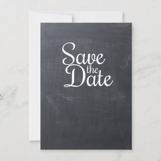 Krijtbord rustieke fotocollage save the date (Achterkant)